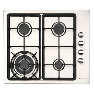 Household appliance: 600mm Gas Hob, 3 Burner + Wok, Stainless Steel HO-1-6S-3GW