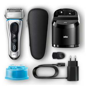 Braun Series 8 8390cc Electric Foil Shaver with clean and charge system, Silver