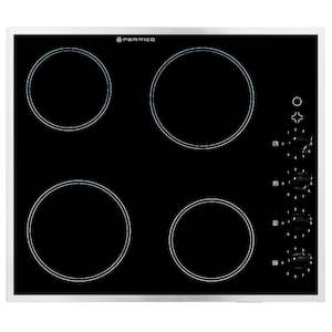 600mm Hob, Ceramic, Stainless Steel Frame HX-1-6S-CER