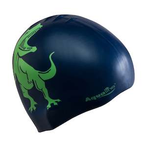 Swim Caps: Aqualine Dinosaur Children's Silicone Swim Cap