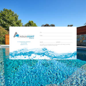 Swimming pool construction - concrete or fibre glass - below ground: Aquanort Gift Voucher