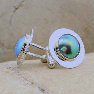 Pearl Saturn Cuff Links