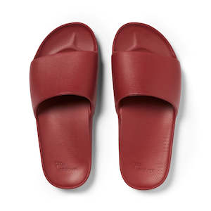 Footwear: Arch Support Slides - Classic - Sangria Red