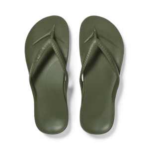 Footwear: Arch Support Jandals - Classic - Khaki