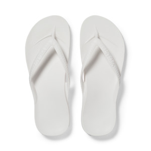 Footwear: Arch Support Jandals - Classic - White