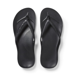 Footwear: Arch Support Jandals - Classic - Black