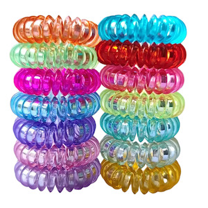 Hair Accessories: Spiral Hair Ties - Various Colours 20pc