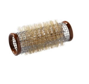 Hair Accessories: Metal Brush Rollers Brown 24mm 12 Pack