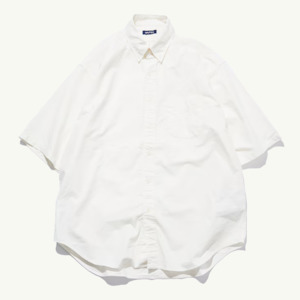 Clothing: Washed Oxford SS Shirt - Off White