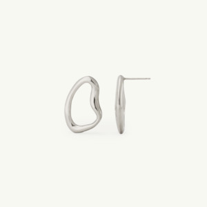 Clothing: Abstract Earrings - Silver