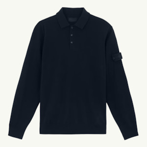 Knitwear Light Wool Polo Ghost Patch -  Navy Blue 2081