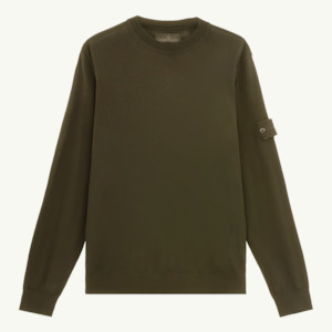 Knitwear Light Wool Crew Ghost Patch - Military Green 2981