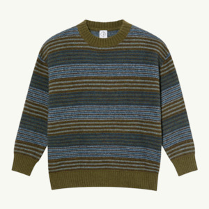 Clothing: George Sweater - Blue Green Stripe