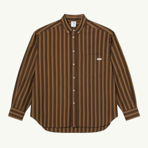 Ben LS Shirt - Brown Stripes