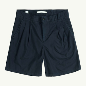 Benn Relaxed Typewriter Pleated Short - Dark Navy