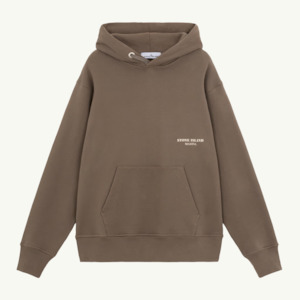 Sweatshirt Cotton Fleece Hooded Marina Logo - Walnut 7581