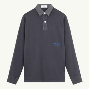 Clothing: Polo LS 'Old' Treatment Marina Chest Logo - Ink 2681