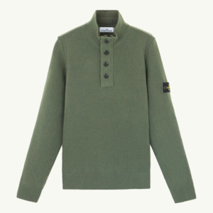 Clothing: Knitwear Patch Wool Button Up - Musk 5981