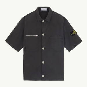 Clothing: Overshirt SS Patch Zip Pocket - Black 2981