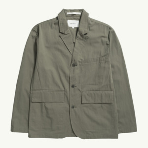 Clothing: Nilas Fine Broken Twill Work Jacket - Sediment Green