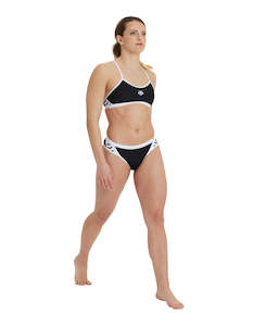 Arena Performance Women's Icons Solid Cross Back Bikini - Black - White