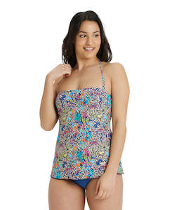 Arena Women's Printed Bandeau Tankini - Multicolour-Atlantic