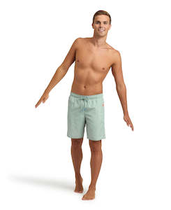 Arena Men's Pro_File Beach Bermudas - Jade- Fluo Red