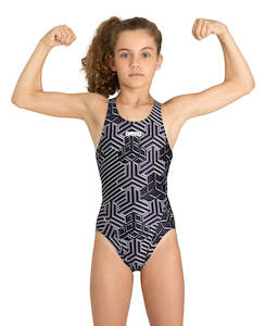 Arena Girl's Kikko Pro Swim Tech - Black-Black Multi