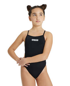 Arena Girl's Solid Light Tech Jr Black-White