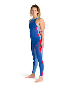 W Open-Back arena Powerskin R-EVO+ Full-Body Open Water Suit Ocean Blue