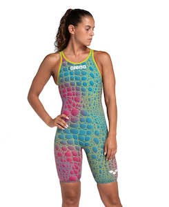 W Powerskin Carbon Air2: Women's LTD ED Open-Back Powerskin Carbon Air2 Kneeskin Aurora Caimano