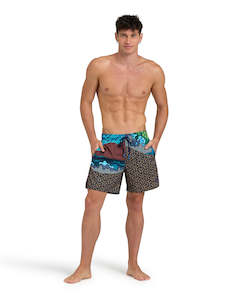 Beach Wear: Men's arena placed beach boxer - Sky and beach