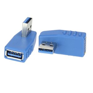 Argent USB 3 Left Angle Adapter