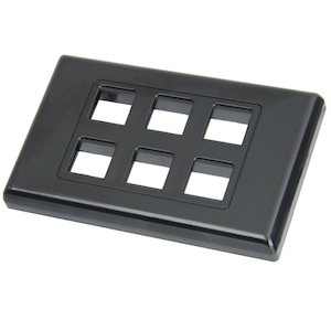 Black 6 Hole Keystone Face Plate