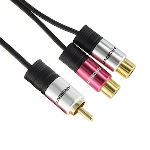 AV Cables and Items - darkstar.co.nz: 15cm Argent RCA to 2 x RCA Socket