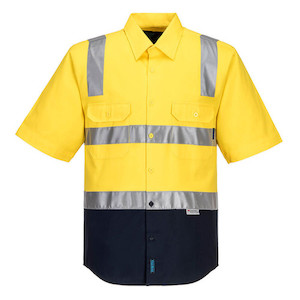 Hi-Vis Two Tone Regular Weight Shirt with Tape over Shoulder - MS102 Aria Discount