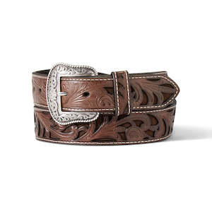 Women's Floral Embossed Buckle Back Lace Belt