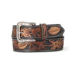 Men's Hand Tooled Floral Belt