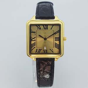 St Alexander GS518 Ladies Square Gold Bezel Quartz Analogue Dress Watch