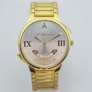 St Alexander GS510 Gents Gold Bezel Quartz Analogue Dress Watch