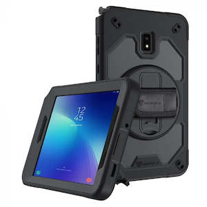 Internet only: RIN-SS-T570 | SAMSUNG GALAXY TAB ACTIVE 3 T570 T575 T577 | RAINPROOF MILITARY GRADE RUGGED CASE WITH HAND STRAP AND KICK-STAND