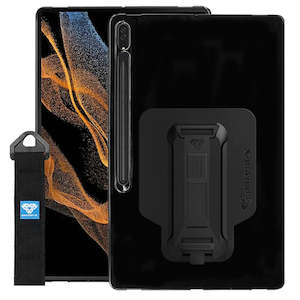 Internet only: PXS-SS-X900 | Samsung Galaxy Tab S8 Ultra SM-X900 / X906 | Shockproof Case w/ Kickstand & hand strap & X-Mount