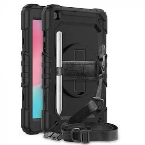 Internet only: GEN-SS-T290 | SAMSUNG GALAXY TAB A 8.0 (2019) T290 T295 | RAINPROOF MILITARY GRADE RUGGED CASE WITH HAND STRAP AND KICK-STAND