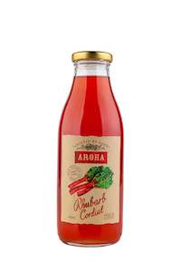 Fruit juice or fruit juice drink manufacturing - less than single strength: Aroha Rhubarb Cordial 8 x 500ml