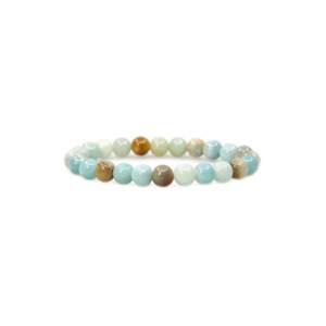 Bracelets: NATURAL PERU FLOWER AMAZONITE BRACELET