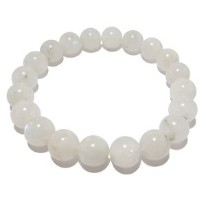 Bracelets: WHITE MOONSTONE BRACELET -9MM