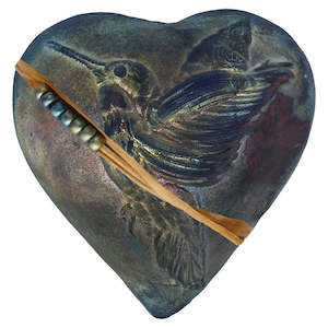 HUMMINGBIRD WHISPERER RAKU HEART innerSpirit RATTLE