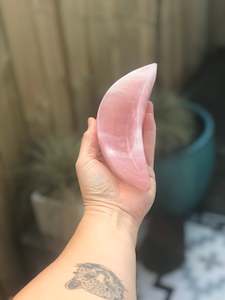 Rose Quartz Crescent Moon Dish