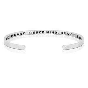 KIND HEART, FIERCE MIND, BRAVE SPIRIT MANTRABAND - WRITTEN INSIDE