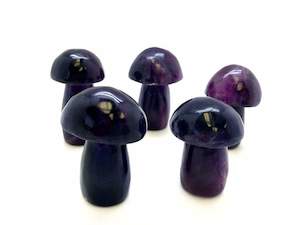 Deep Purple Fluorite Crystal Mushroom